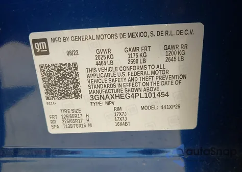 2023 Chevrolet Equinox Fwd Ls from USA, damaged, VIN 3GNAXHEG4PL101454